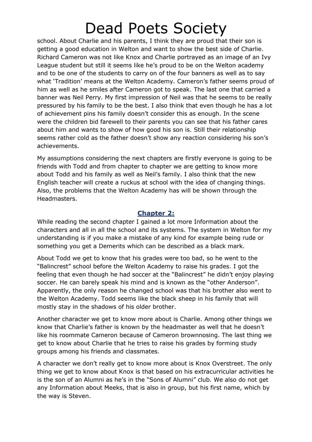 Reading Portfolio
Deadboets
Society
Name:
Class:
Teacher:
Carpe Diem
Touchstone Pictures Silver Screen Partners IV. St
Witt-Thomas Productio