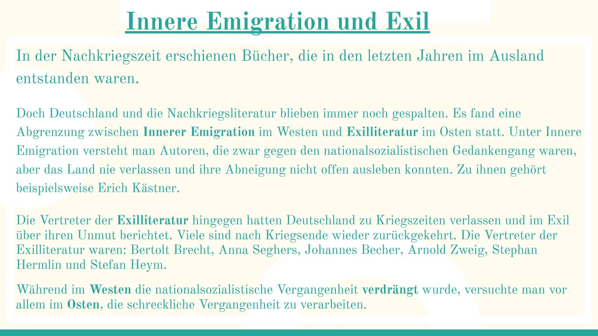 Trümmer und
Nachkriegsliteratur
Mit David, Omar, und Robert
L
Hoffnungslosigkeit
Verzweiflung
Trauer
miserabilität
TERRA
Gibt es
noch
Hoffnu