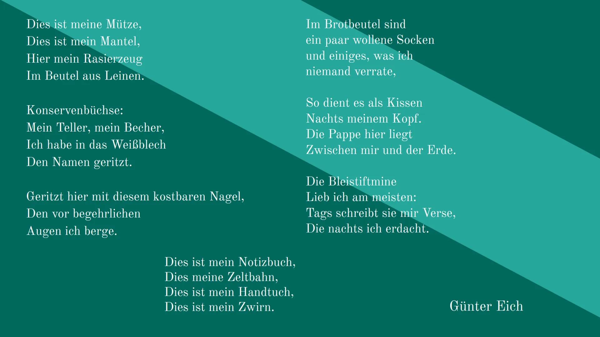 Trümmer und
Nachkriegsliteratur
Mit David, Omar, und Robert
L
Hoffnungslosigkeit
Verzweiflung
Trauer
miserabilität
TERRA
Gibt es
noch
Hoffnu