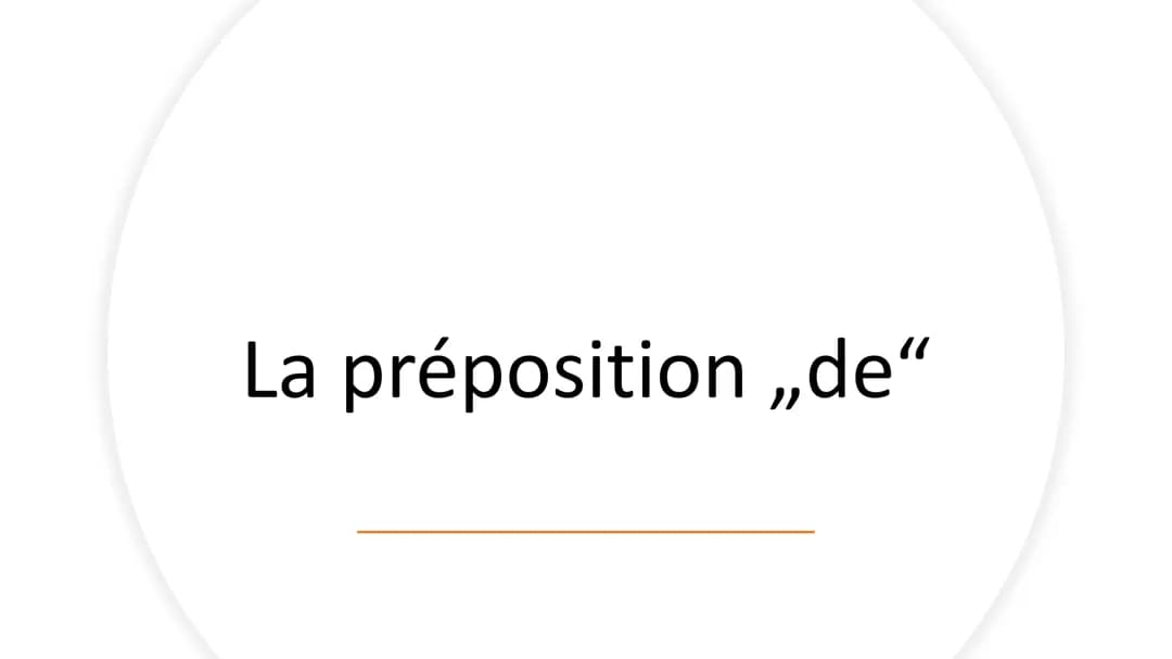 La préposition „de“