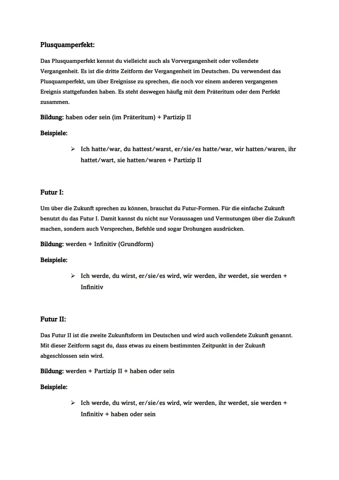 Zeitformen im Deutschen
Im Deutschen gibt es sechs verschiedenen Zeitformen. Du benutzt sie, um über die Vergangenheit.
Die Gegenwart und di