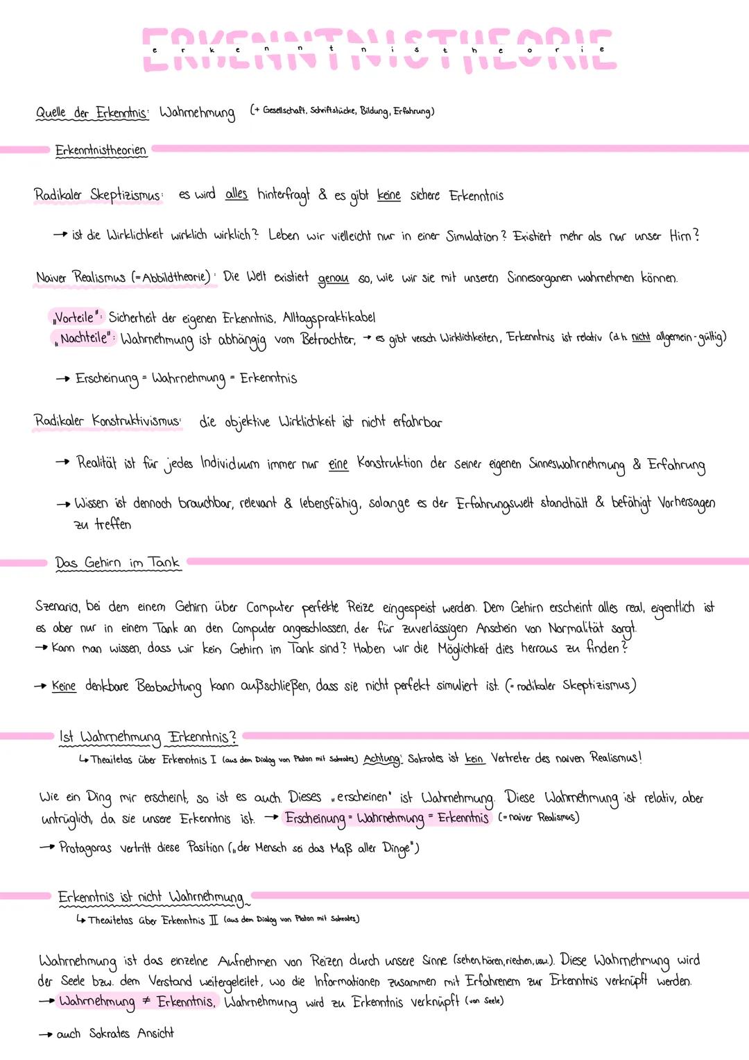 rover
Quelle der Erkenntnis: Wahmehmung (+ Gesellschaft, Schriftstücke, Bildung, Erfahrung)
Erkenntnistheorien
Radikaler Skeptizismus: es wi