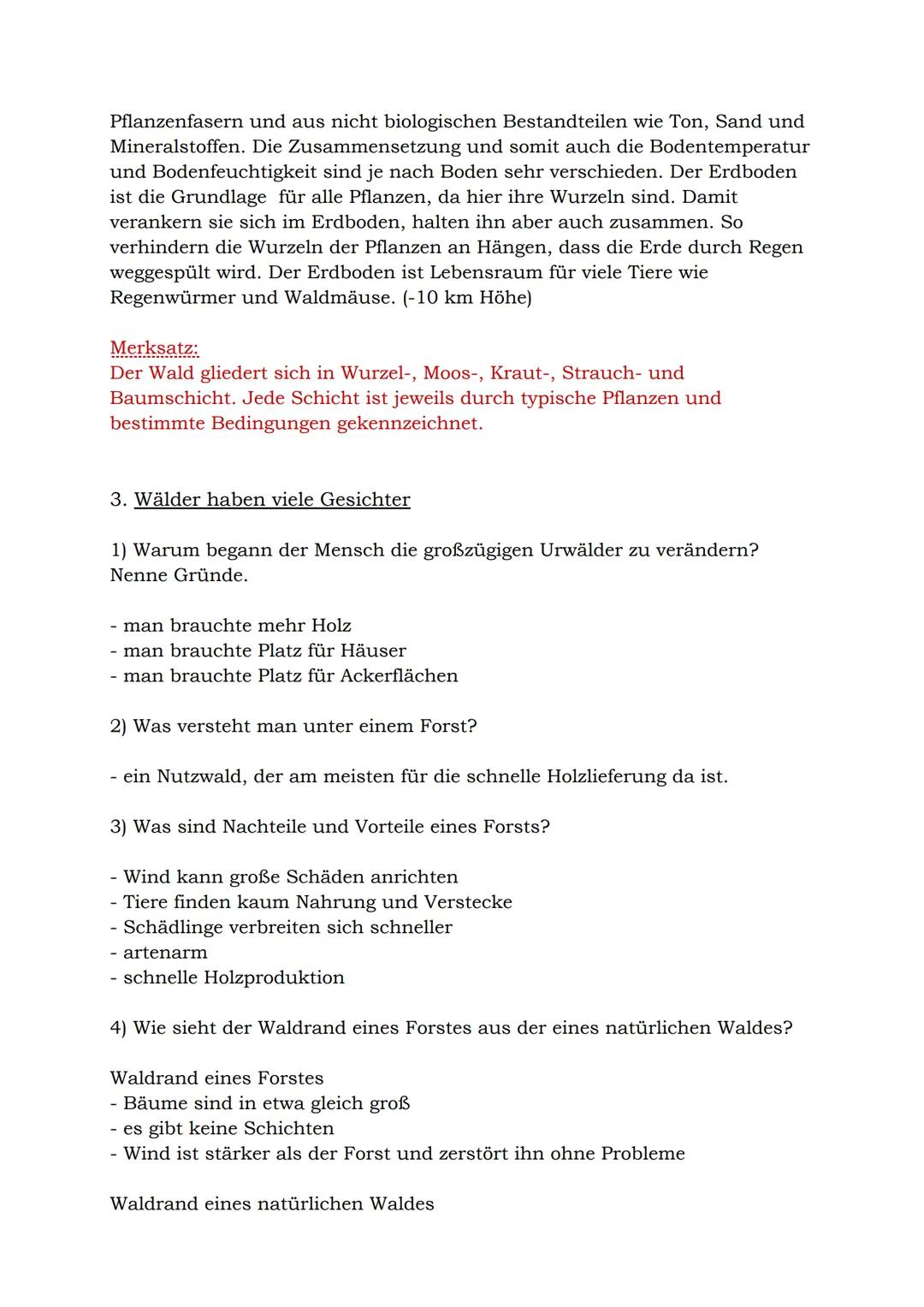 KA 1 Biologie
Thema: Ökologie (im Wald)
1. Begriffe aus dem Glossar
1) Nahrungsnetz: Das Nahrungsnetz besteht einzelnen Nahrungsketten eines