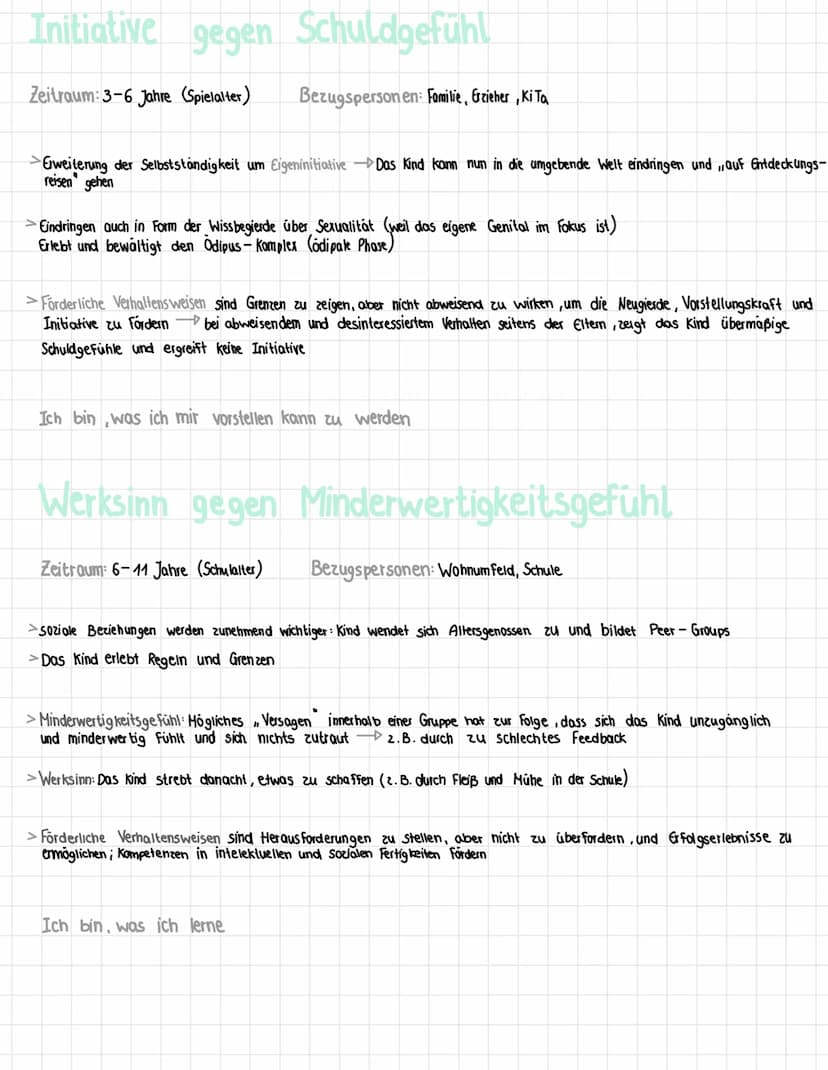 Urvertrauen gegen Urmisstrauen
Zeitraum: 0-1.5 Jahre (Säuglingsalter) Bezugsperson: primare Bezugsperson (meist Mutter)
> Das kind ist von s