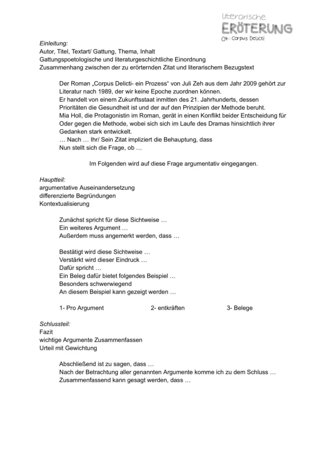 Literarische Erörterung