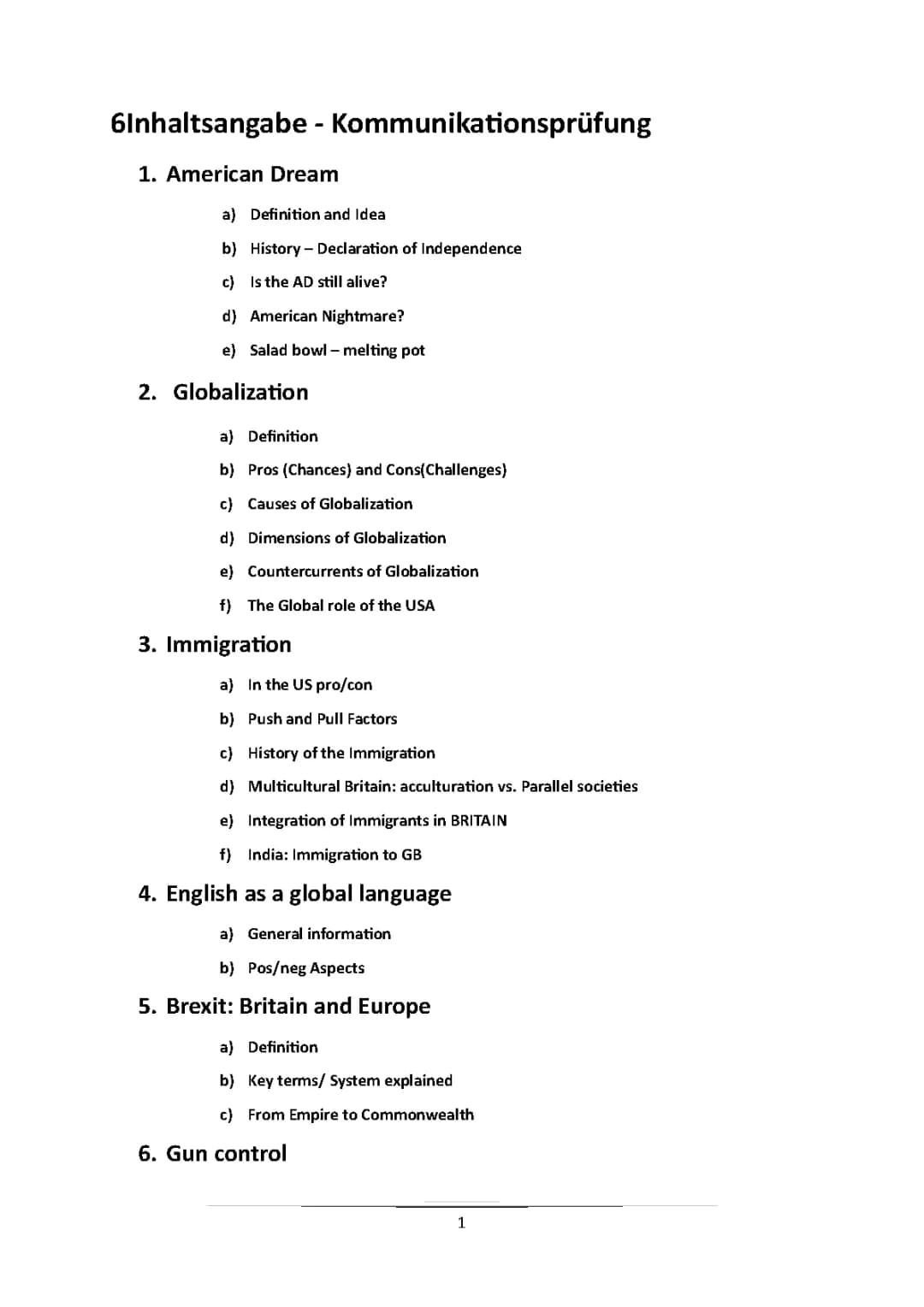 Kommunikationsprüfung Englisch 