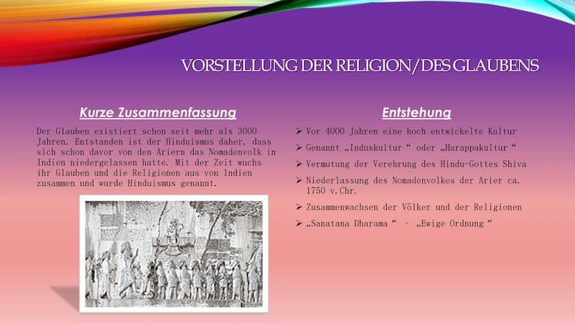 HINDUISMUS
35 INHALTSVERZEICHNIS
1. Vorstellung der Religion/ des Glaubens
2. Welche Regeln und Zeiten?
3. Gebetsrituale und Haltung
4. Waru