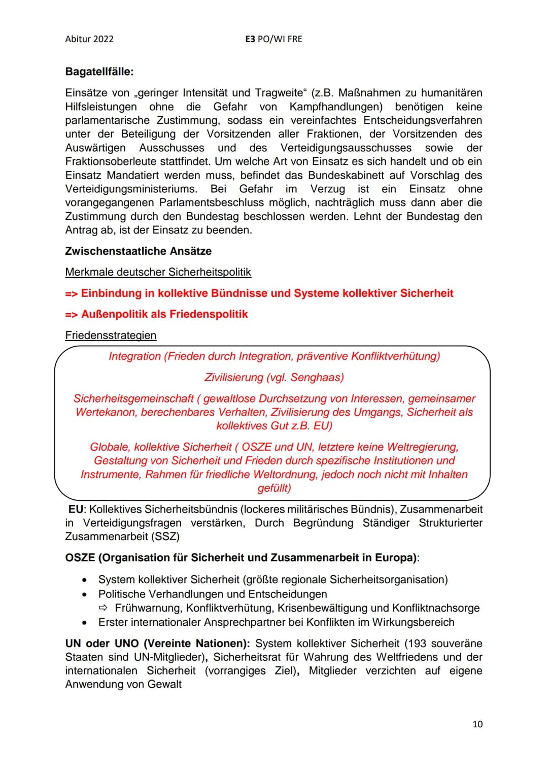 Abitur 2022
E3 PO/WI FRE
3. Kurshalbjahr: Friedensicherung als nationale und internationale
Herausforderung - Rolle der Bundeswehr
Definitio