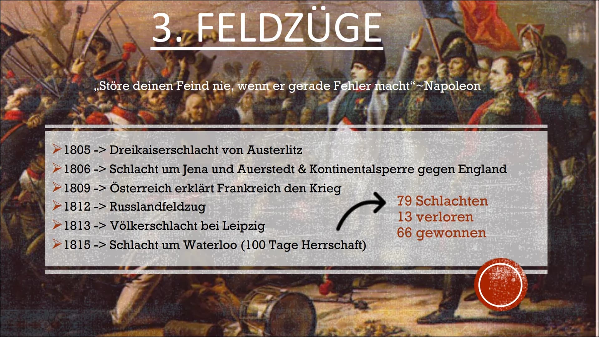 NAPOLEON
BONAPARTE
von Rebecca Karl INHALTSVERZEICHNIS
1. Steckbrief
1.2. Absturz, Niederlage und Tod
2. Bedeutende Jahre
3.
Feldzüge
4. Sei