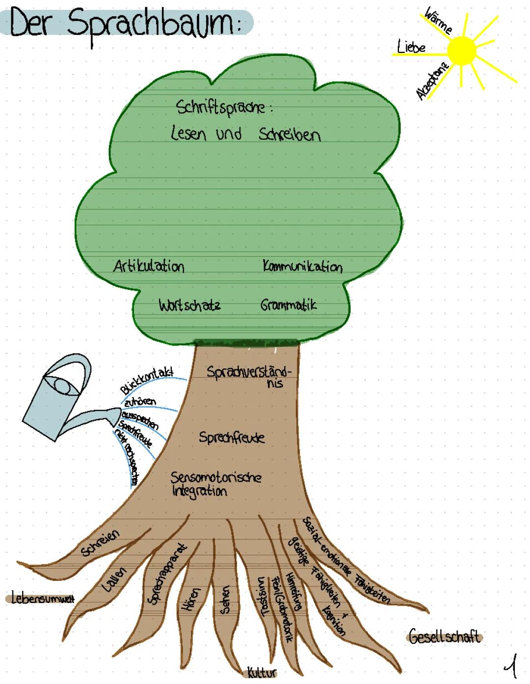 Sprachentwicklung anhand dem Sprachbaum