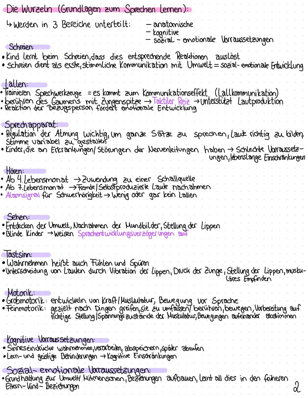 Der Sprachbaum:
Lebensumwelt
Artikulation
Schreien
Schriftsprache:
Lesen und Schreiben
Blickkontakt
zuhören
aussprechen
Wortschatz
Sprechfre