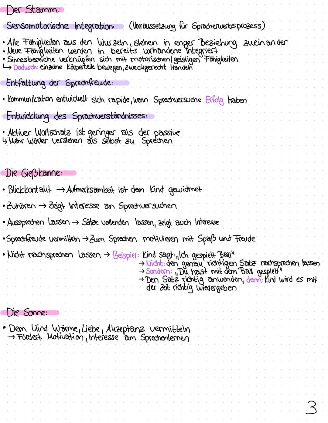 Der Sprachbaum:
Lebensumwelt
Artikulation
Schreien
Schriftsprache:
Lesen und Schreiben
Blickkontakt
zuhören
aussprechen
Wortschatz
Sprechfre
