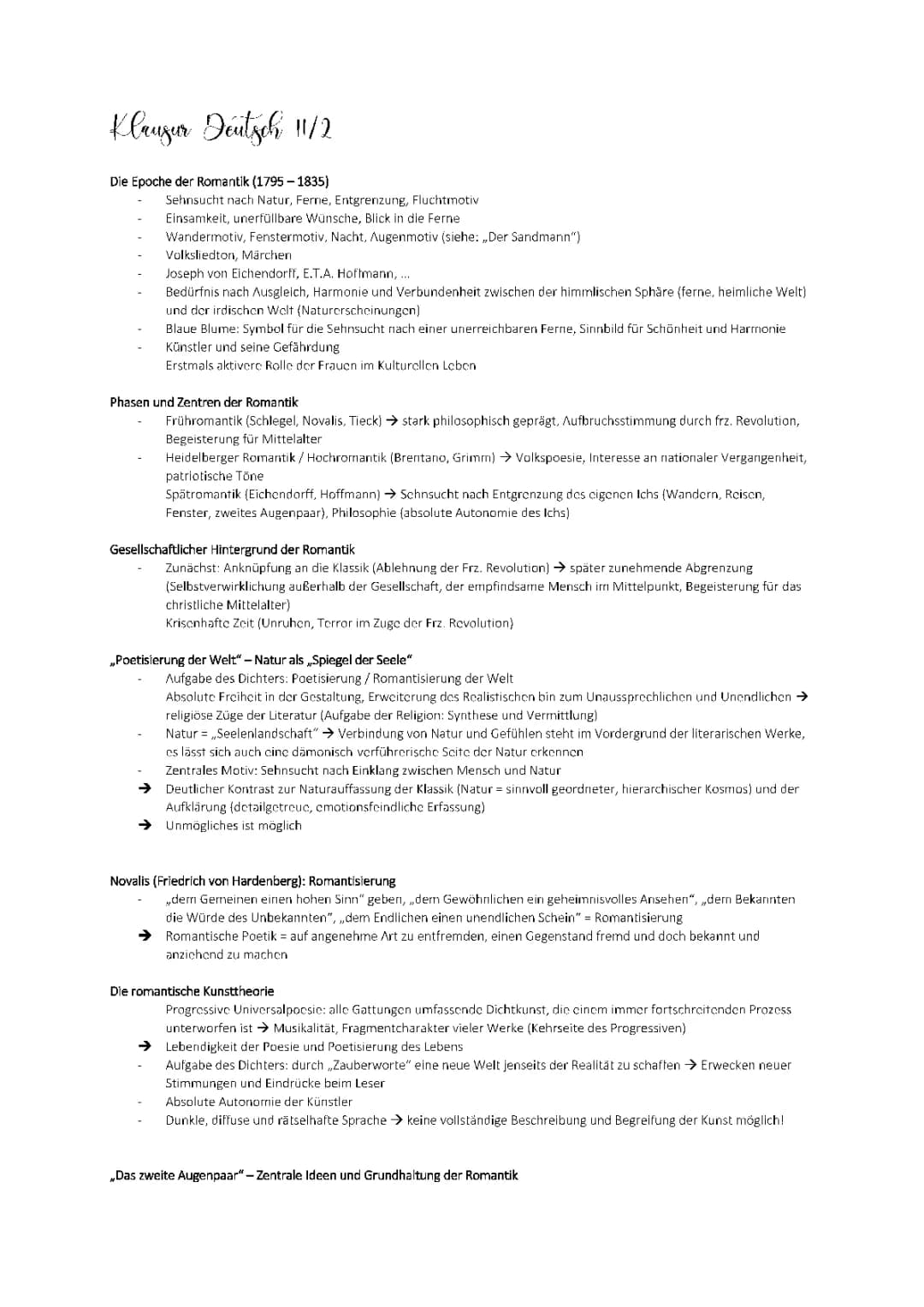Lernzettel Klausur Deutsch Q11.2