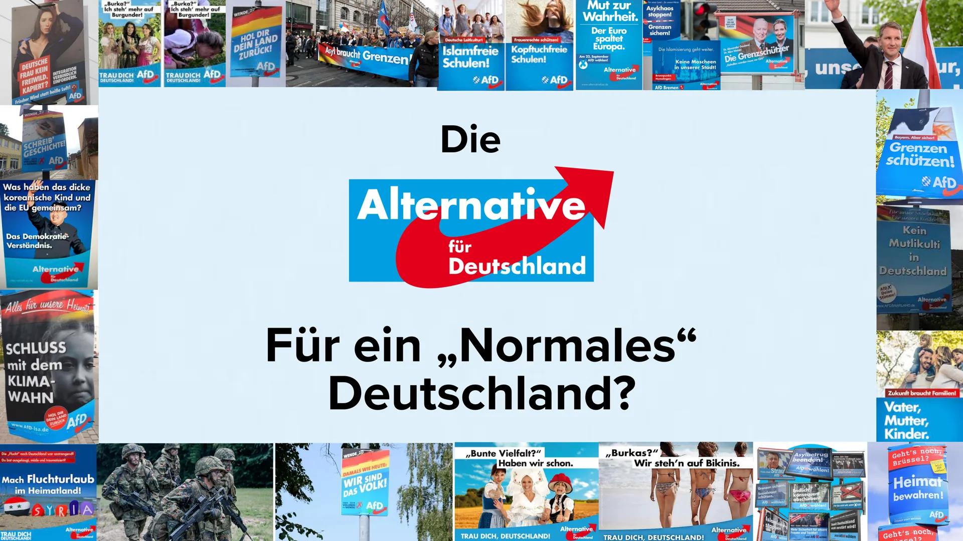 DEUTSCHE
FRAU KEIN
FREIWILD. INTEGRATION
KAPIERT? EINFORDERN
Frischer Wind statt heiße Luft!
AfD
WENDE
SCHREIB'
GESCHICHTE!
AfD
Was haben da