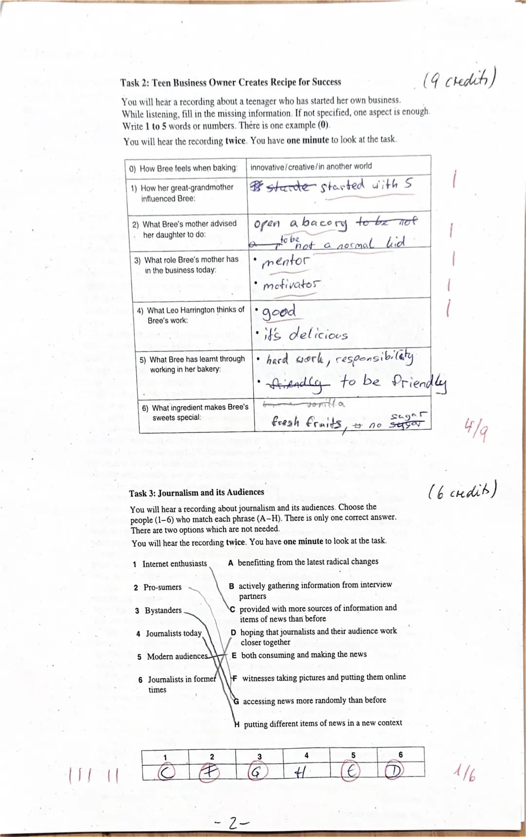 en41 (Krü) Exam No 1 15th November 2022 Name: Ben Dietrich
I. Listening comprehension (30%) (21 crediti)
1 a)
2.b)
3 a)
(4 a)
5 a)
6 b)
1
Ta