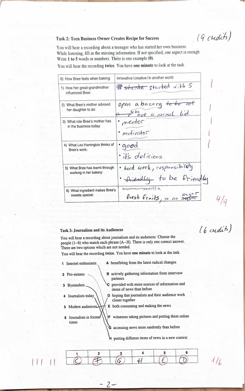 en41 (Krü) Exam No 1 15th November 2022 Name: Ben Dietrich
I. Listening comprehension (30%) (21 crediti)
1 a)
2.b)
3 a)
(4 a)
5 a)
6 b)
1
Ta