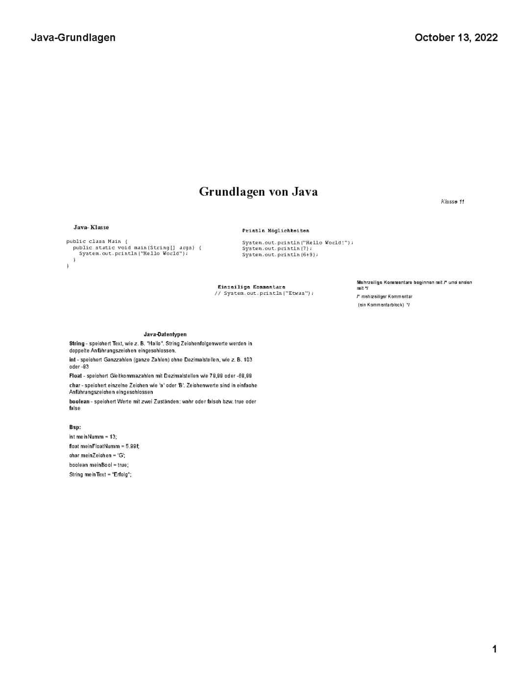 Grundlagen von Java