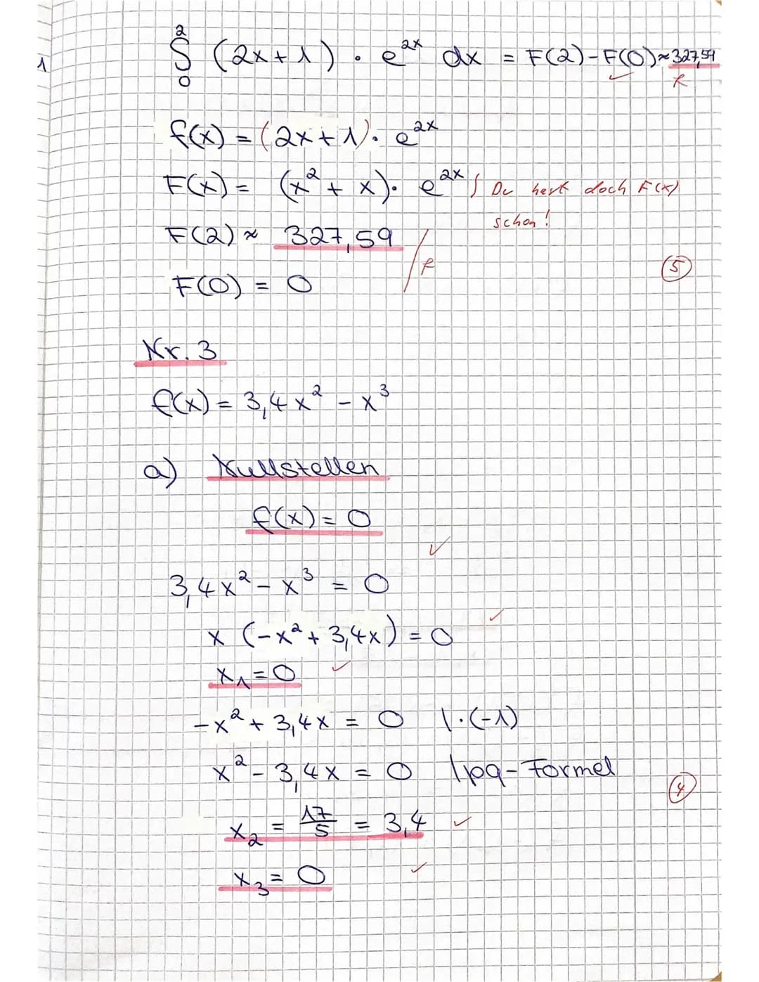 Jahrgang 12 (Q1)
A
Hinweis: Die Lösungswege müssen deutlich nachvollziehbar sein
Grundkurs Mathematik
Nr.1 Berechne den Inhalt der Fläche, d