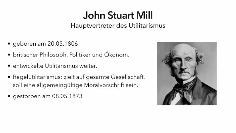 Utilitarismus
Die zweckorientierte Ethik Jeremy Bentham
• Was ist Utilitarismus?
• Formen des Utilitarismus
• John Stuart Mill
• Vorteile
• 