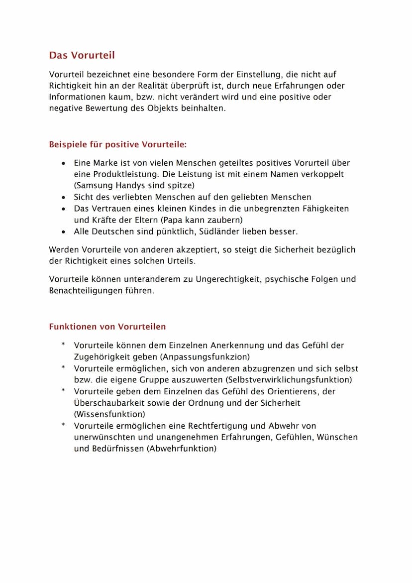 Soziale Einstellung und Einstellungsänderung
Einstellungsobjekt
Jede Einstellung richtet sich auf ein Einstellungsobjekt, welches der
Gegens