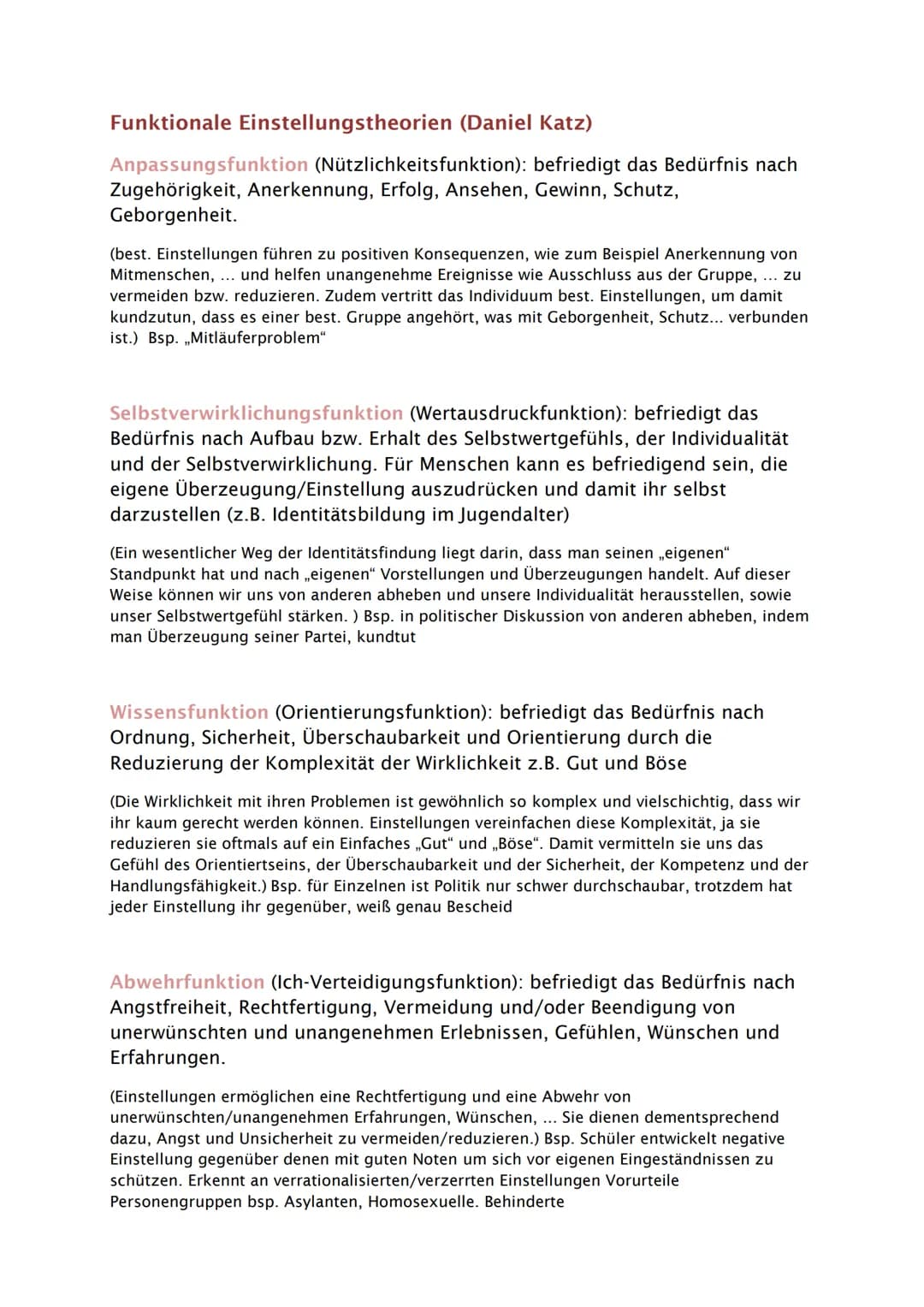 Soziale Einstellung und Einstellungsänderung
Einstellungsobjekt
Jede Einstellung richtet sich auf ein Einstellungsobjekt, welches der
Gegens