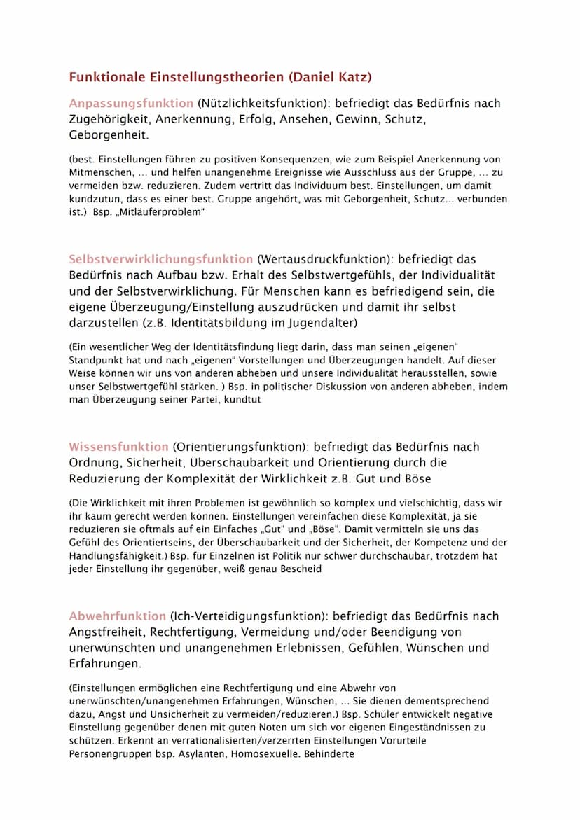 Soziale Einstellung und Einstellungsänderung
Einstellungsobjekt
Jede Einstellung richtet sich auf ein Einstellungsobjekt, welches der
Gegens