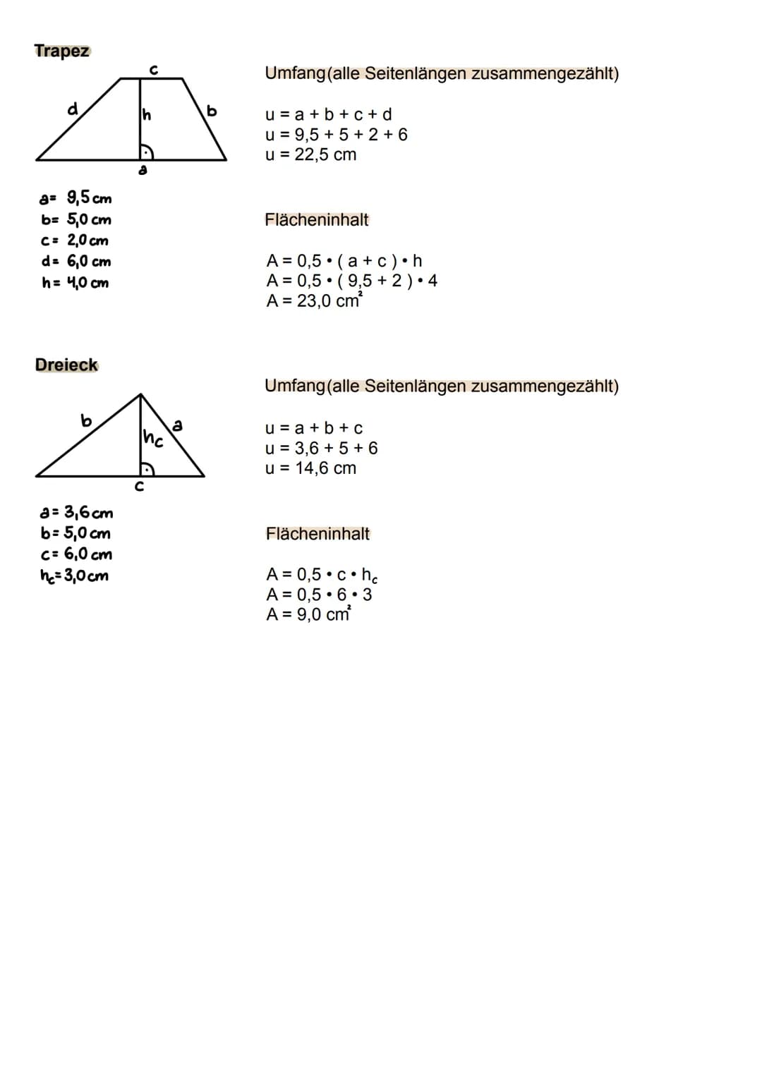 Quadrat
a
a=3cm
Rechteck
a=6cm
b= 4cm
a
Parallelogramm
na
a
a
a = 6cm
b = 5cm
ha = 4cm
O
Flächeninhalt
Umfang (alle Seitenlängen zusammengez