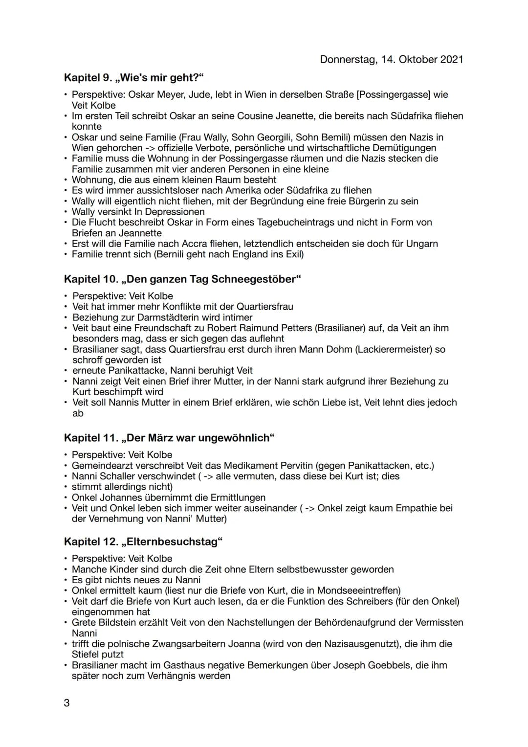 Arno Geiger: Unter der Drachenwand
Kapitel 1. ,,Im Himmel, ganz oben"
Perspektive: Veit Kolbe
• Rückblick auf den Zeitpunkt von seiner Verwu