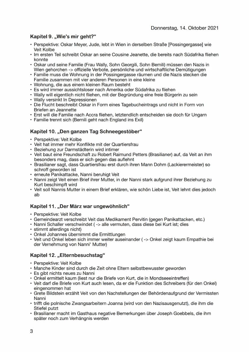 Arno Geiger: Unter der Drachenwand
Kapitel 1. ,,Im Himmel, ganz oben"
Perspektive: Veit Kolbe
• Rückblick auf den Zeitpunkt von seiner Verwu
