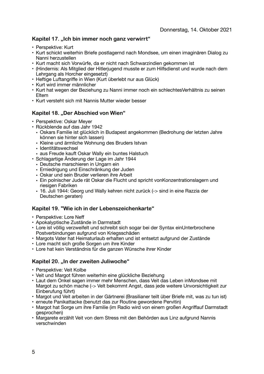 Arno Geiger: Unter der Drachenwand
Kapitel 1. ,,Im Himmel, ganz oben"
Perspektive: Veit Kolbe
• Rückblick auf den Zeitpunkt von seiner Verwu