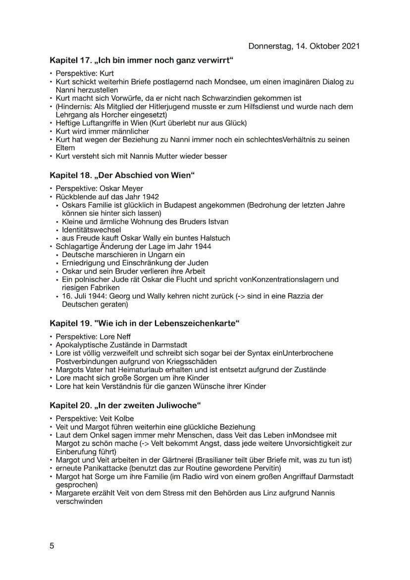 Arno Geiger: Unter der Drachenwand
Kapitel 1. ,,Im Himmel, ganz oben"
Perspektive: Veit Kolbe
• Rückblick auf den Zeitpunkt von seiner Verwu