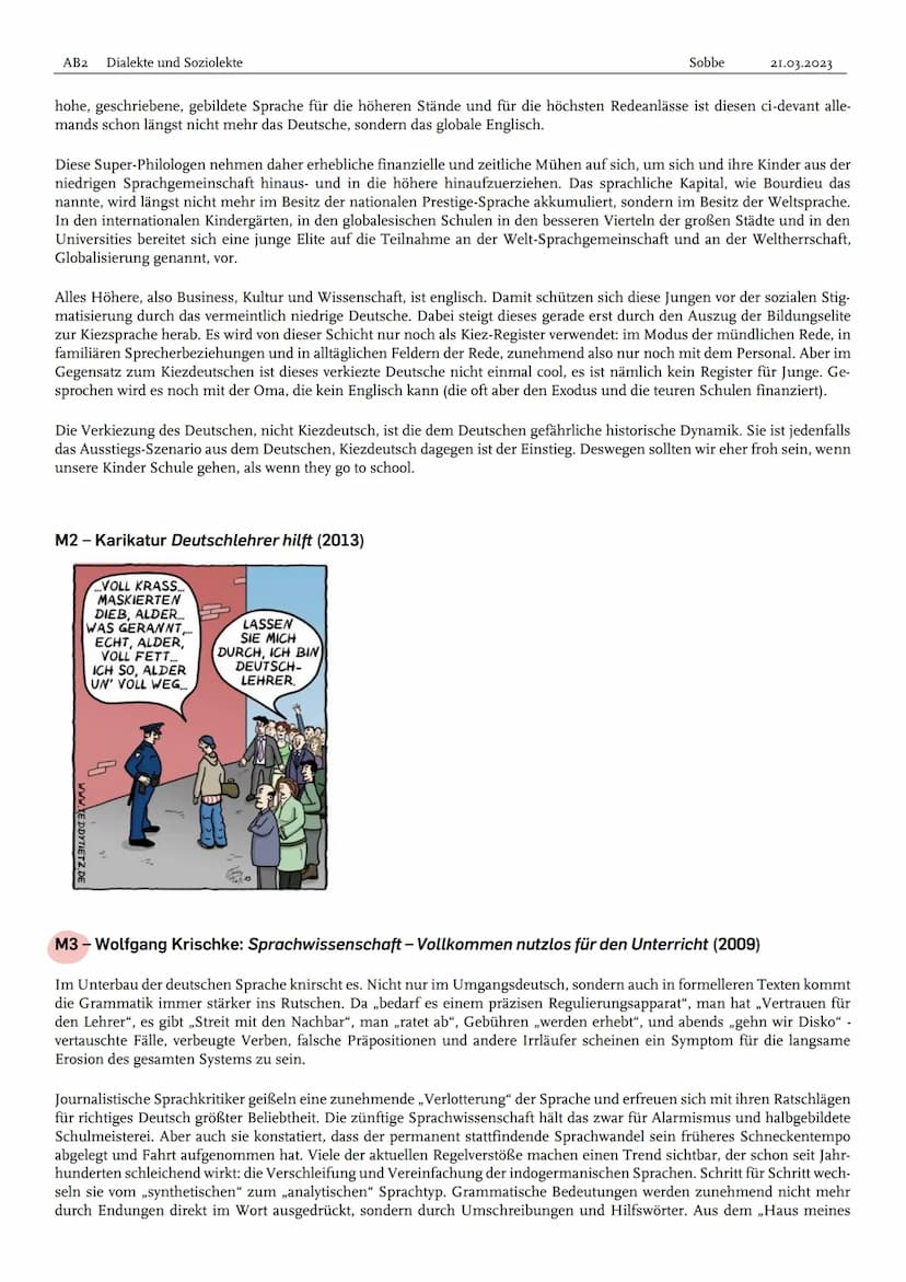 Aufgabe: Recherchiere die Begriffe und trage eine kurze Definition, ggf. mit einem Beispiel, ein.
Standardsprache/ Die Standardsprache oder 