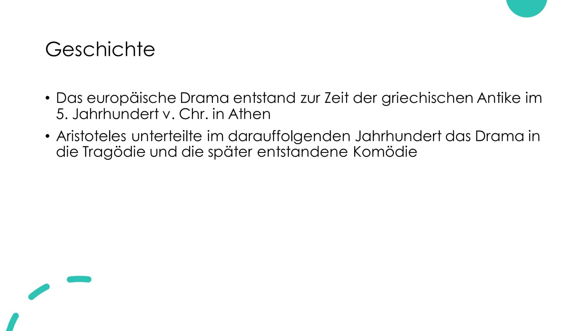 Was ist ein
Drama? altgriechischen Wort "Dráma" = Handlung
Grundsätzlich darauf ausgerichtet auf einer Bühne präsentiert zu
werden
Regieanwe