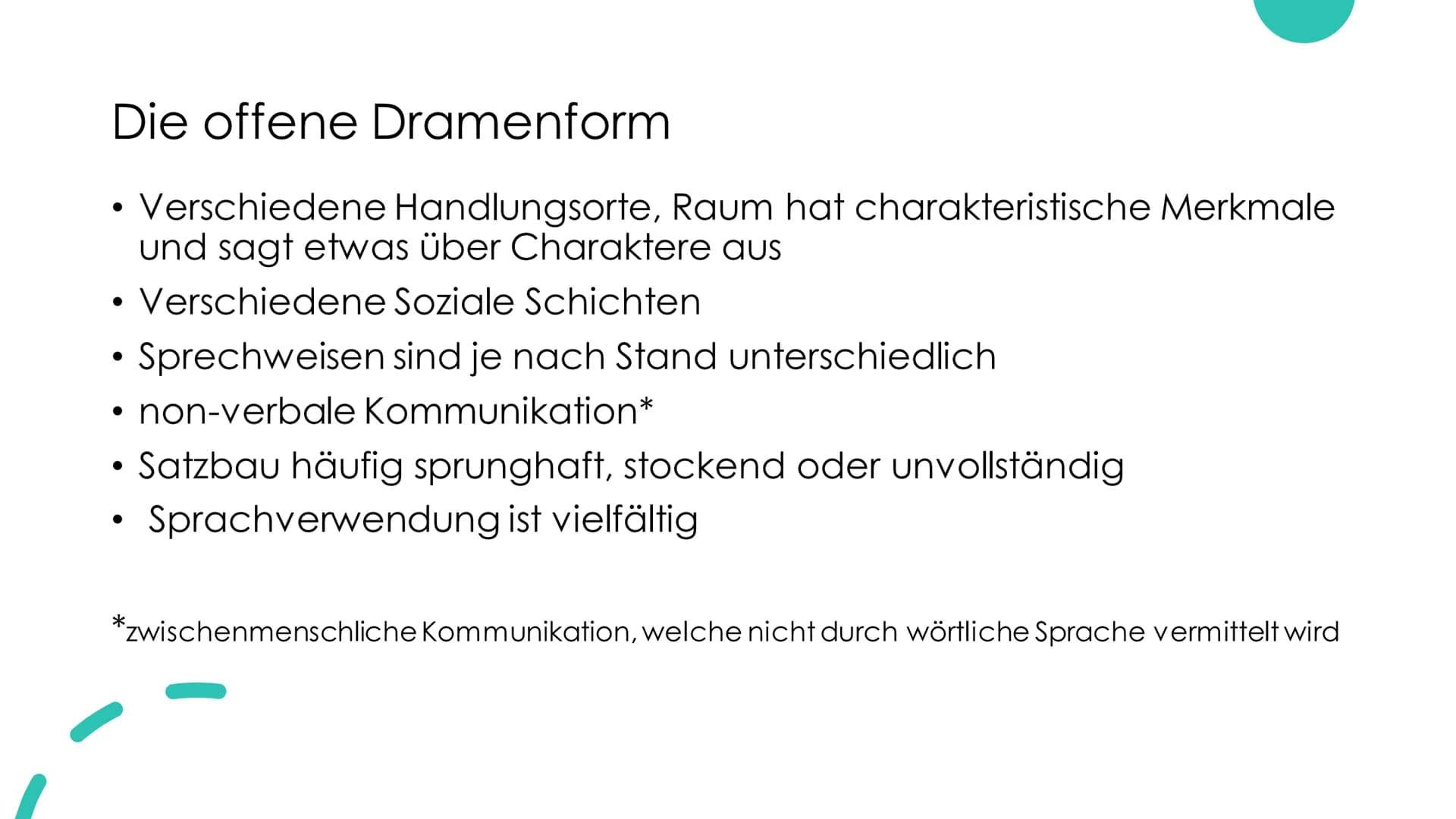 Was ist ein
Drama? altgriechischen Wort "Dráma" = Handlung
Grundsätzlich darauf ausgerichtet auf einer Bühne präsentiert zu
werden
Regieanwe