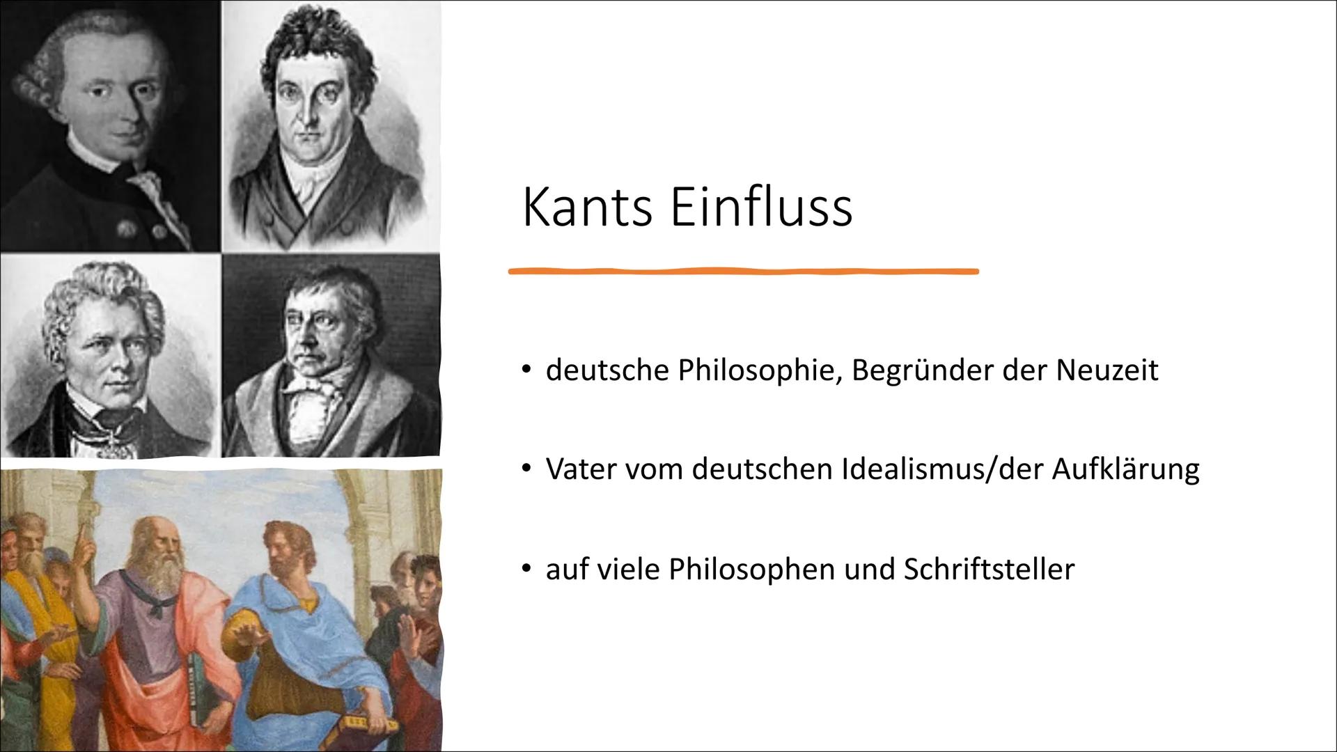 # Immanuel Kant

Laura Nußbaum Gliederung

• Allgemeines
• Biografie
• Werke
• Kategorischer Imperativ
• Seine Aufklärung
• Kants Vorstellun