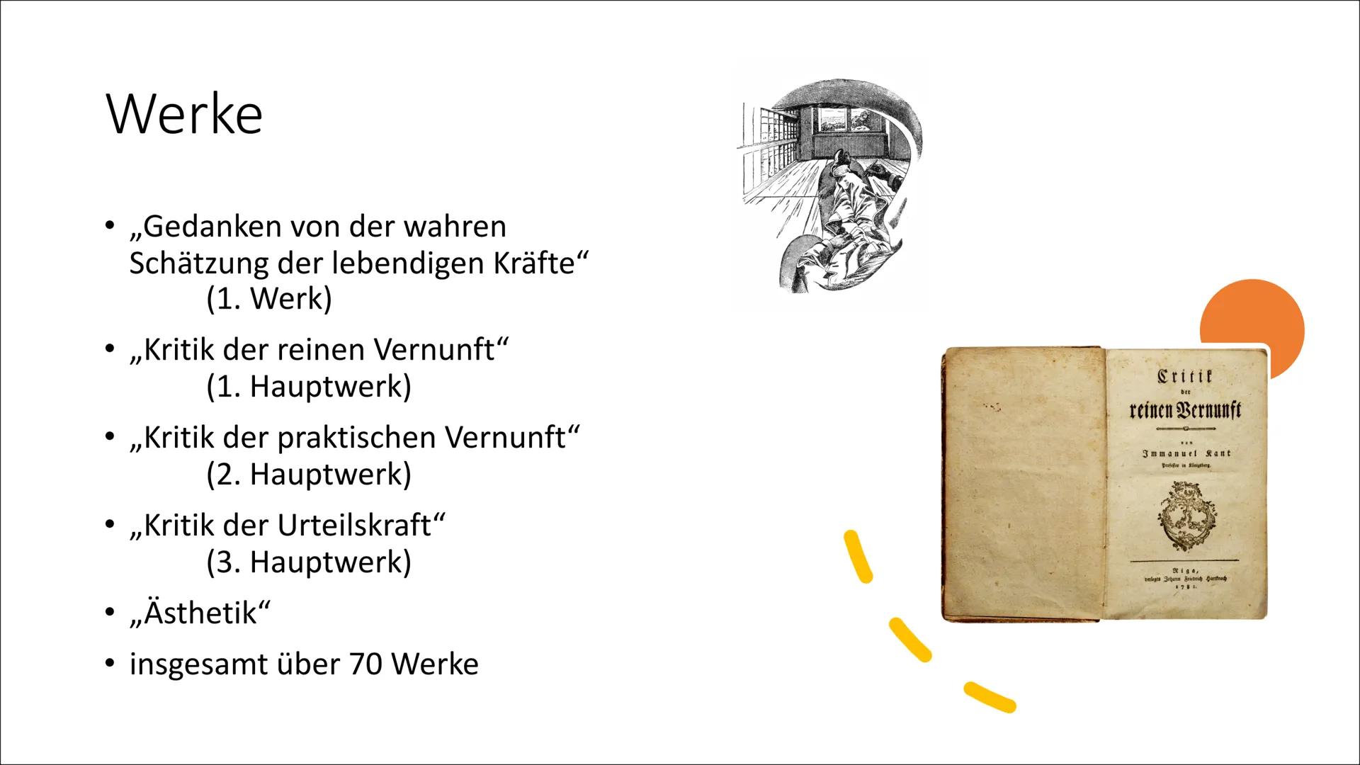 # Immanuel Kant

Laura Nußbaum Gliederung

• Allgemeines
• Biografie
• Werke
• Kategorischer Imperativ
• Seine Aufklärung
• Kants Vorstellun