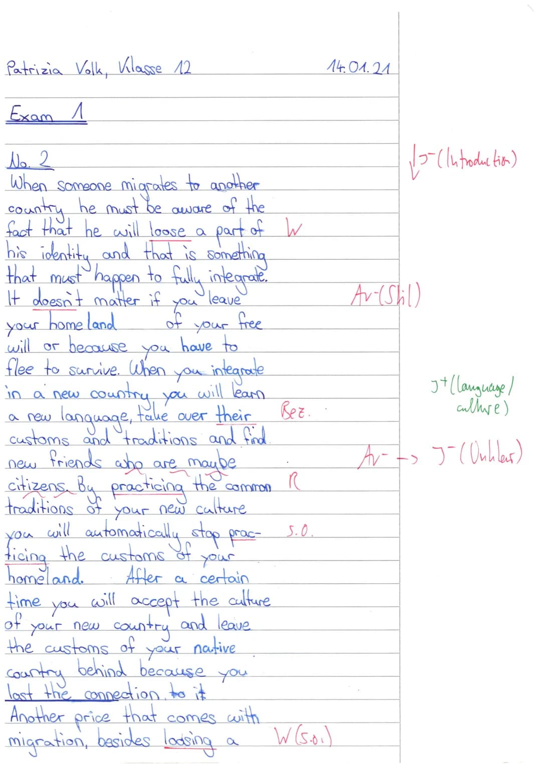 Name: Patrizia Valk
Material:
English exam no. 1 (course EN12.1)
Extract from: Gary Younge: "As Migrants we leave home in search for a futur