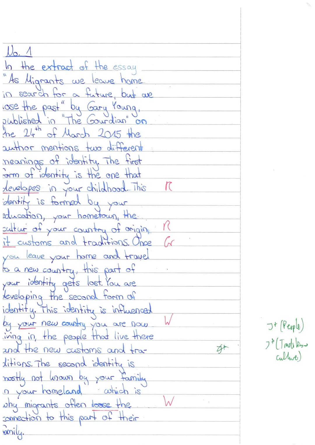 Name: Patrizia Valk
Material:
English exam no. 1 (course EN12.1)
Extract from: Gary Younge: "As Migrants we leave home in search for a futur