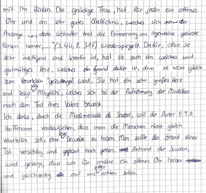 -Charakterisierung der Scuderi (Textstelle S. 44/45, 2.3-3)
Die Scuder, ist eine der Hauptfiguren, in der Kriminal novelle
Das Fraulein der 