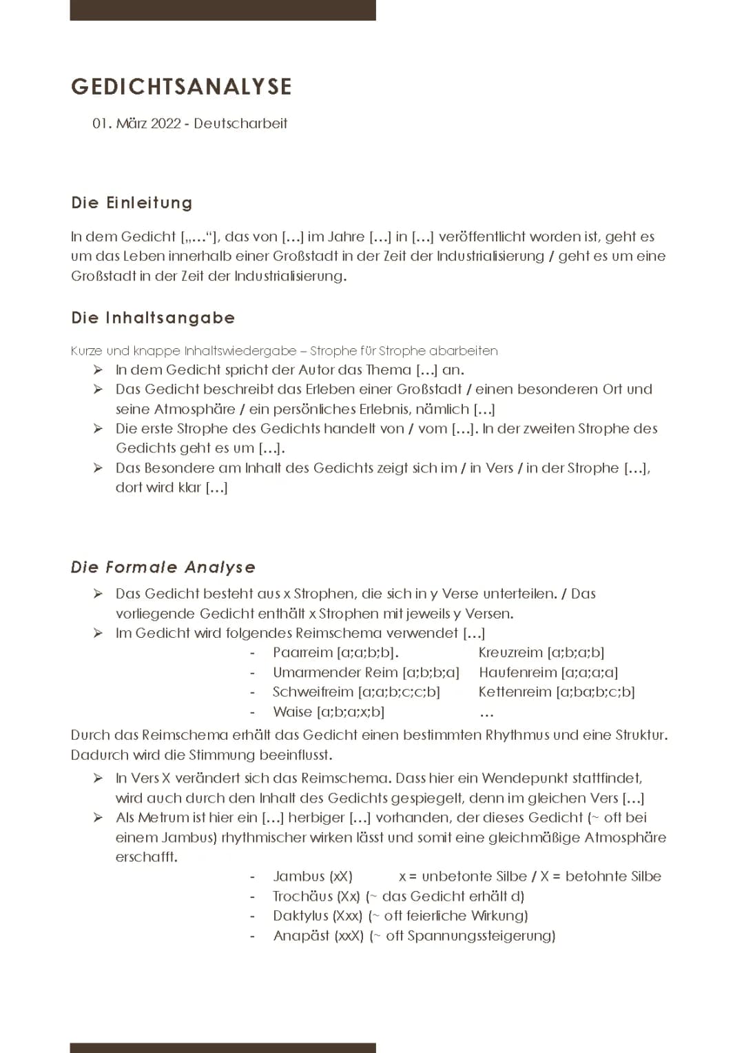 Gedichtsanalyse 