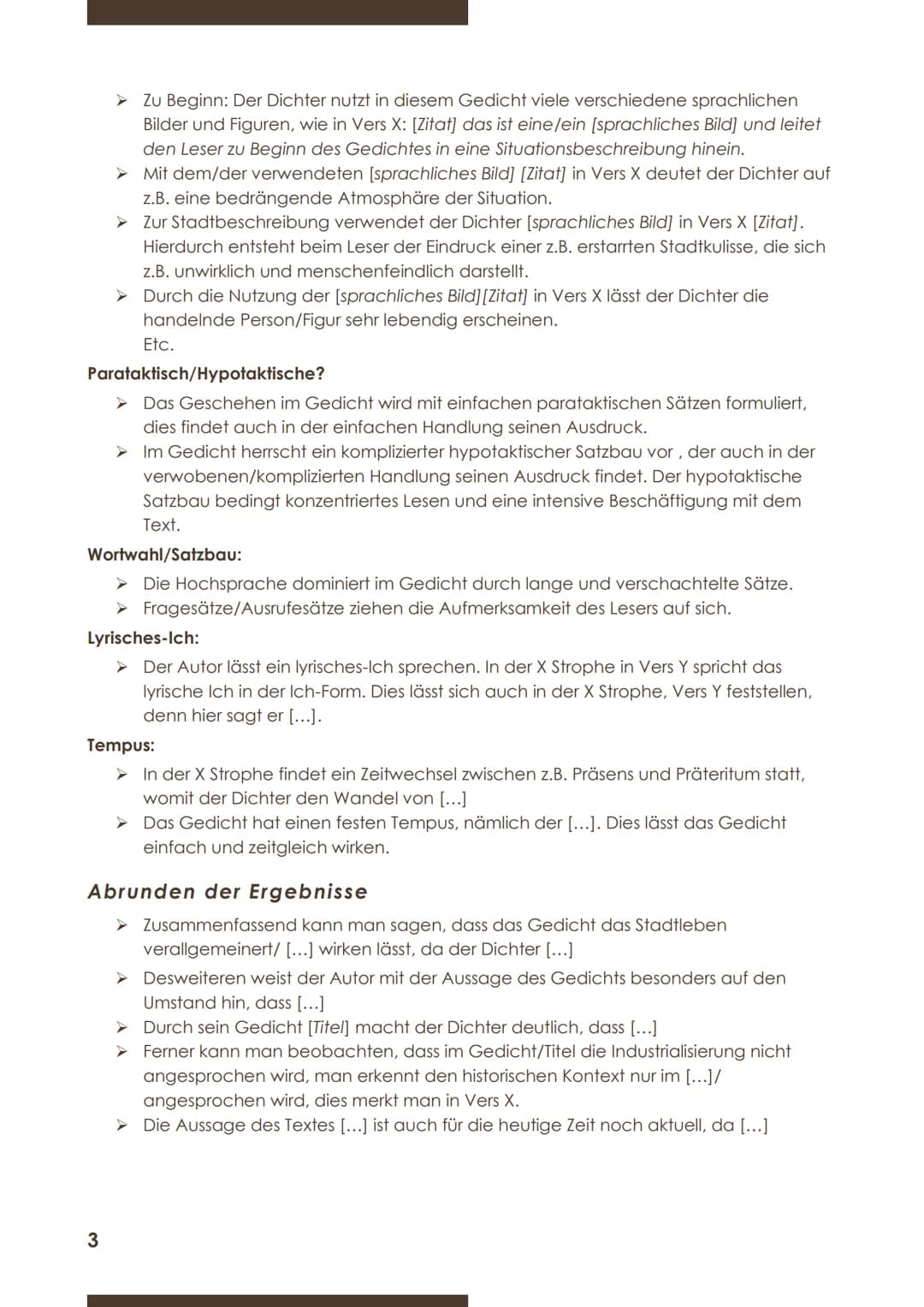 GEDICHTSANALYSE
01. März 2022 - Deutscharbeit
Die Einleitung
In dem Gedicht [..."], das von [...] im Jahre [...] in [...] veröffentlicht wor