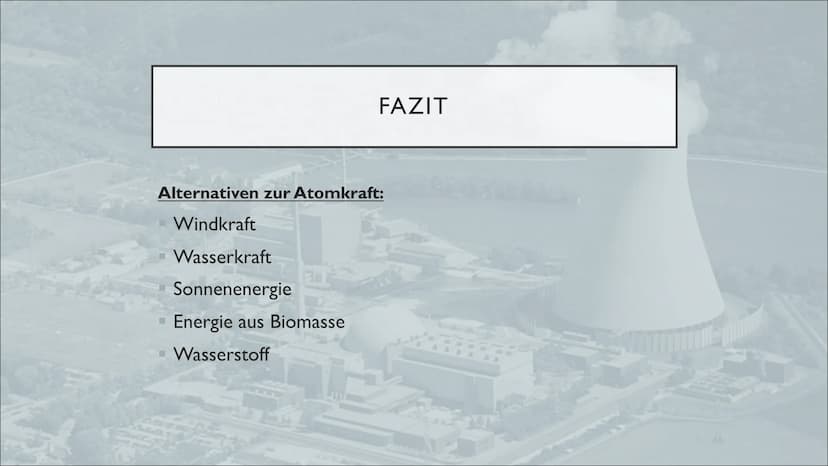 KERNKRAFTWERKE
eine Präsentation von Linus und Jana im Fach Physik INHALTSVERZEICHNIS
1. Was sind Kernkraftwerke
2. Aufbau und Ablauf
3. Sic