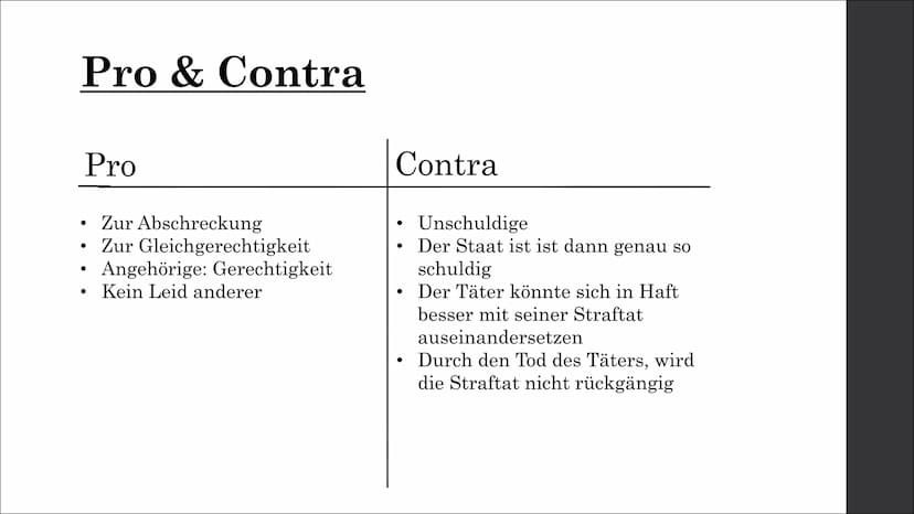 Todesstrafe
Eine Präsentation von Liana Neumann Gliederung
I. Welche Todesstrafen gibt es?
II. Gründe einer Todesstrafe
III. Wo gibt es noch