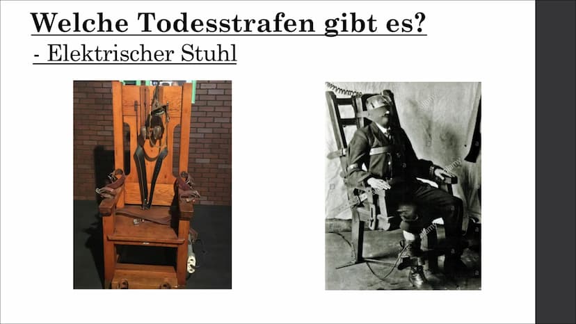 Todesstrafe
Eine Präsentation von Liana Neumann Gliederung
I. Welche Todesstrafen gibt es?
II. Gründe einer Todesstrafe
III. Wo gibt es noch