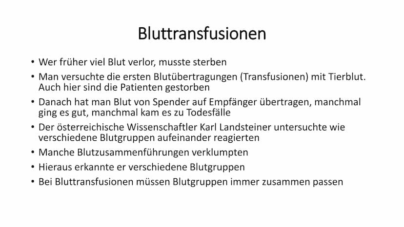 Das Blut
90 -
-
Gliederung
Woher kommt das Blut?
Aufgaben des Blutes
Zusammensetzung des Blutes
Bluttransfusion
- Blutgruppen
- Blutkrankhei