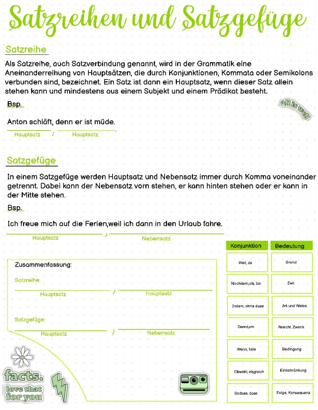 Satzreihe und Satzgefüge 