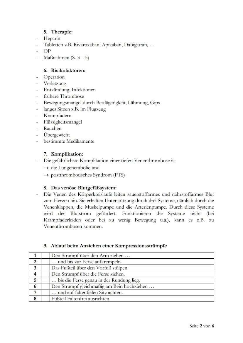 Definition
Ursachen
10.
11.
12.
1.
2.
3. Symptome
4. Diagnose
5.
Therapie
6. Risikofaktoren
7. Komplikation
8.
9.
Thromboseprophylaxe
Das ve