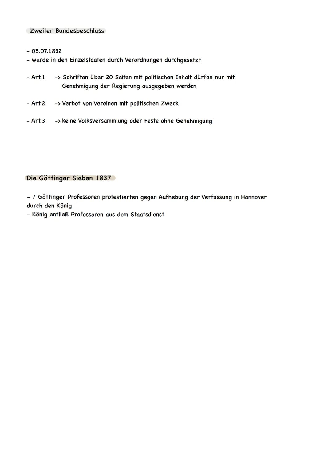 Nationalismus und Liberalismus im Vormärz
Auseinandersetzungen zwischen liberalen und konservativen Kräften
Ziele der liberalen/nationalen B