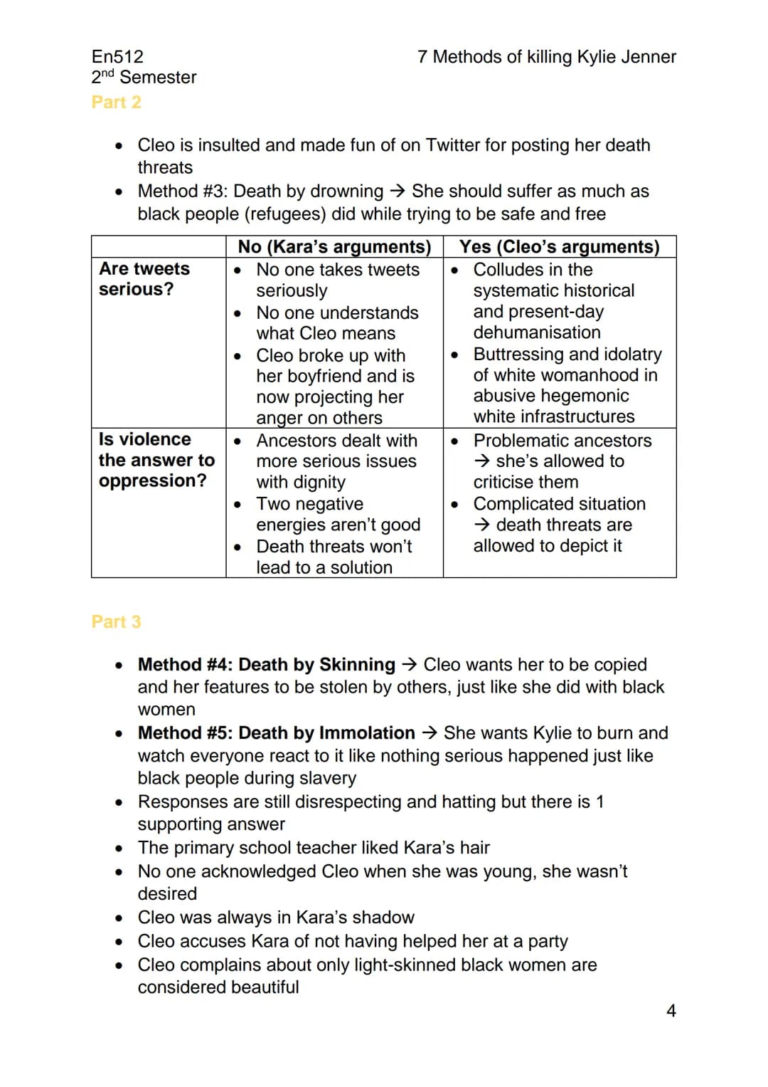 --- OCR Start ---
En512
2nd Semester
7 Methods of killing Kylie Jenner
7 Methods of killing Kylie Jenner
General Information
• Author: Jasmi