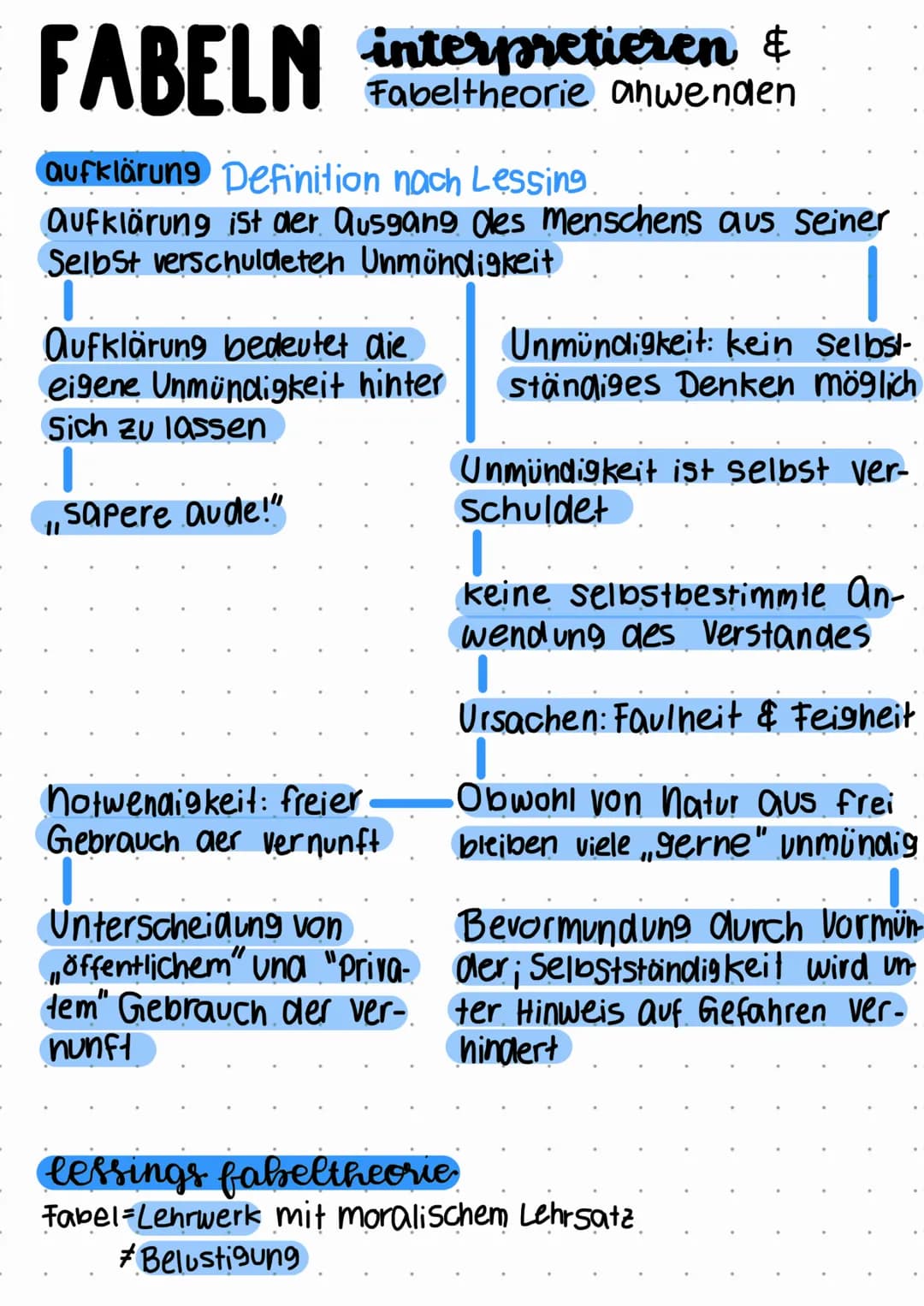 
<h2 id="definitionnachlessing">Definition nach Lessing</h2>
<p>Die Aufklärung ist der Ausgang des Menschen aus seiner selbst verschuldeten 